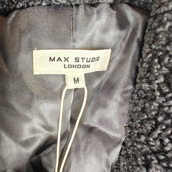 Max Studio Black Fuzzy Zip Jacket with Pockets Size M NWT - Picture 6 of 9